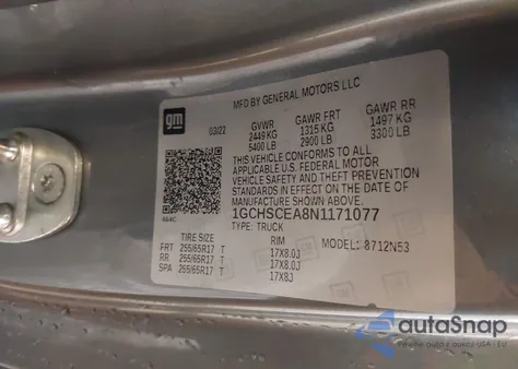 2022 Chevrolet Colorado 2Wd Long Box Lt z USA, uszkodzony, nr VIN 1GCHSCEA8N1171077